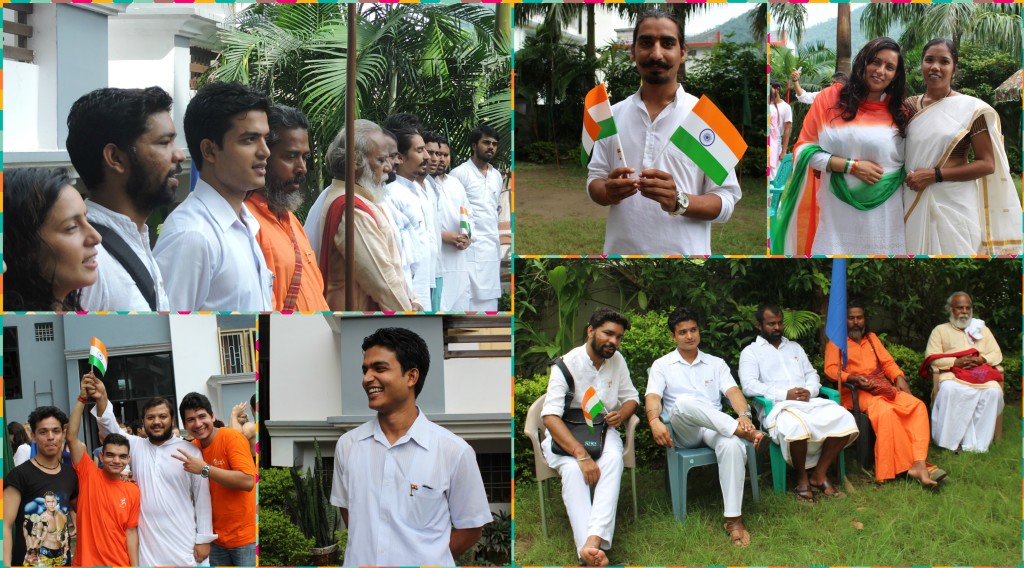 Rishikul Yogshala teacher during independence day celebration