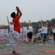 sun salutation at ganga beach